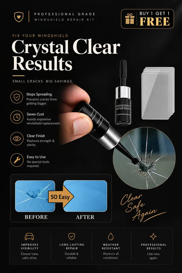 Buy 1 Get 1 Free - Windshield Crack Repair Kit Easy To Use Durable Reliable
